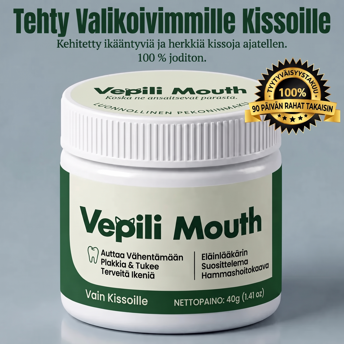 2x Vepili-suunhoito kissoille – puhtaat hampaat ja raikas hengitys