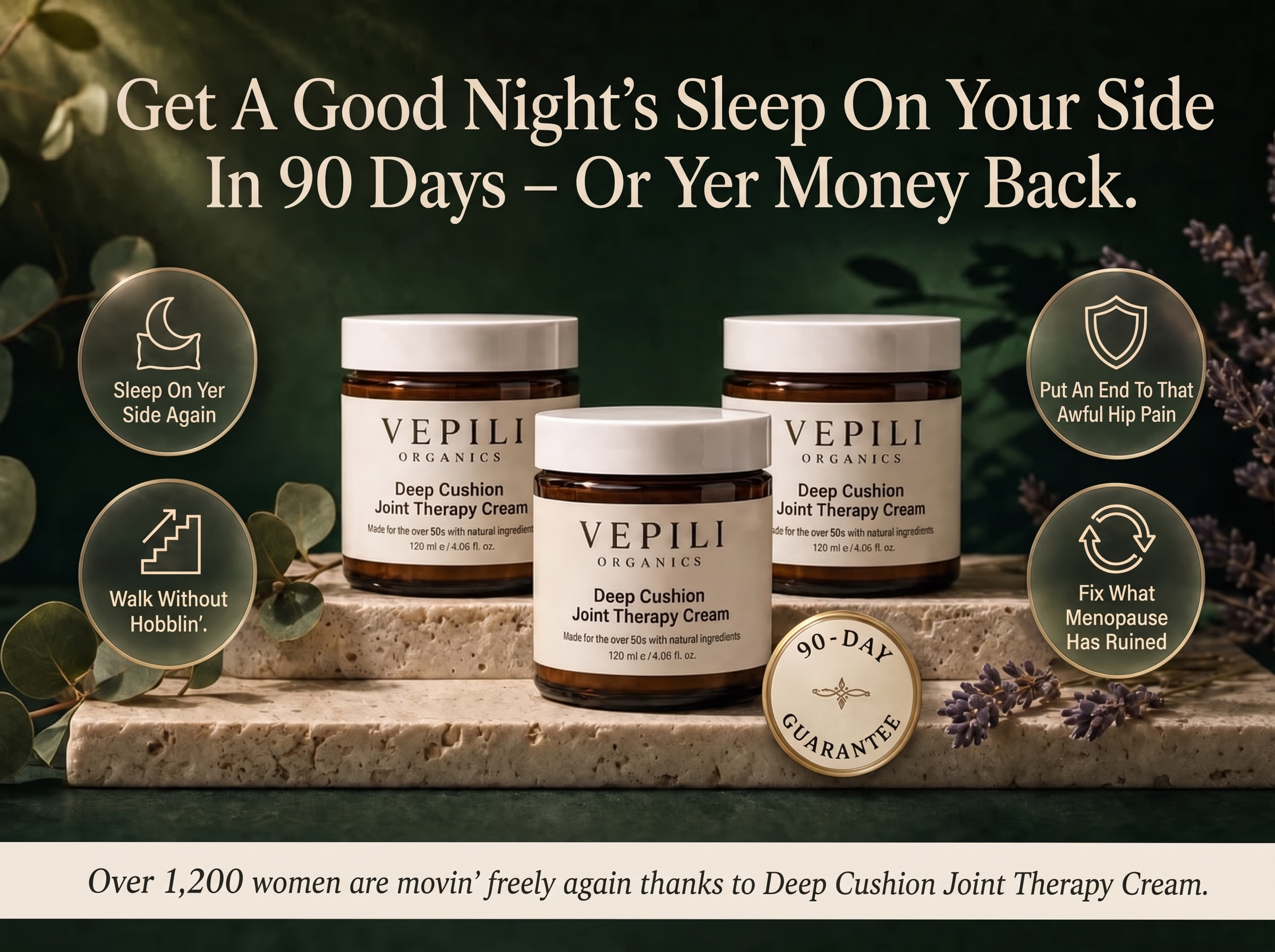 Vepili Organics Deep Cushion Joint Relief Cream – Soothing Support for Stiff, Achy Joints