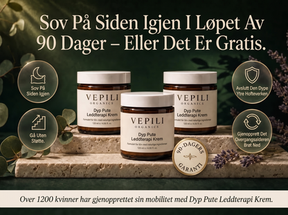 2X Vepili Organics Leddterapi-krem – dyp lindring for stive og såre ledd