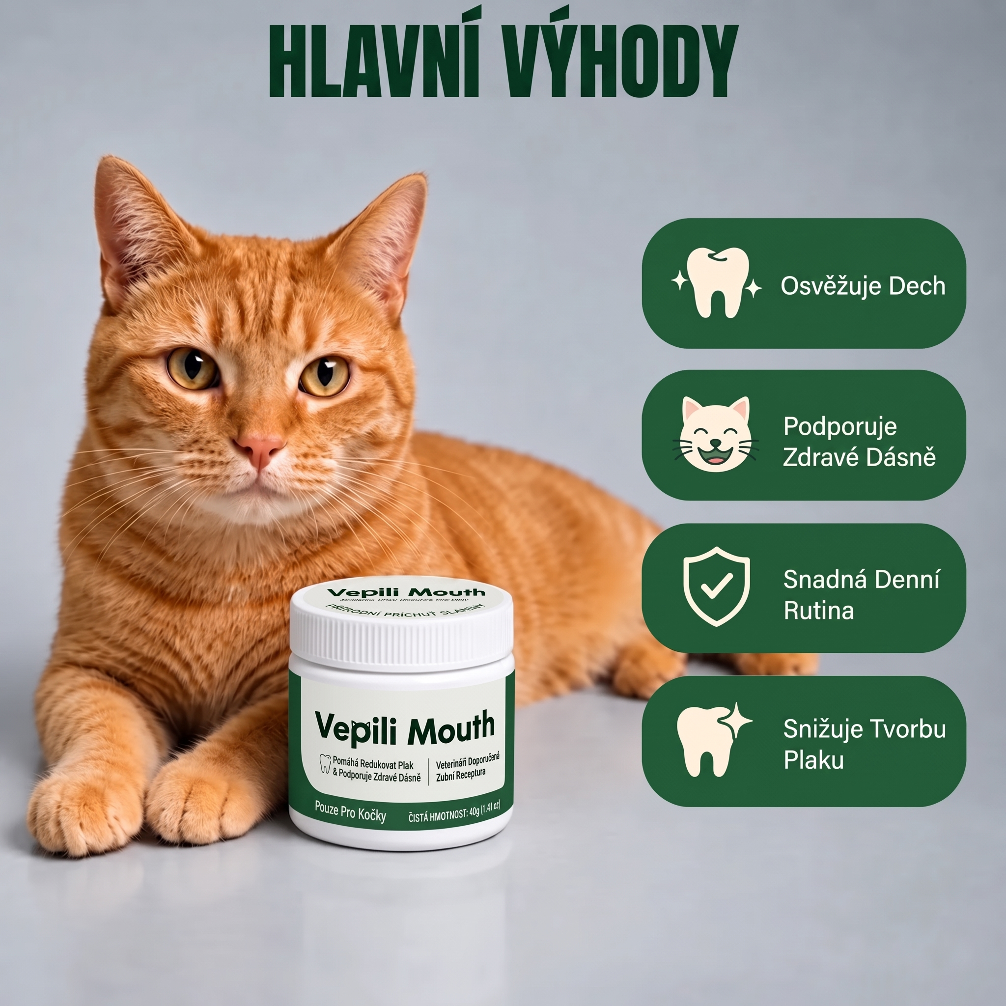 Vepili péče o zoubky pro kočky – čisté zuby a svěží dech