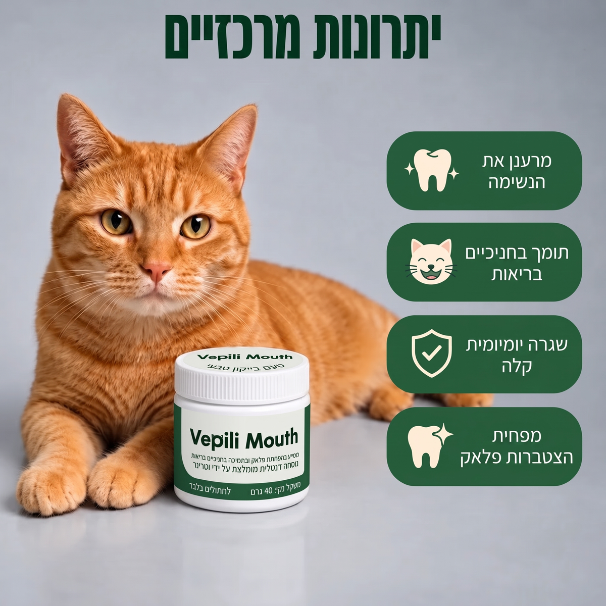 3x Vepili Mouth – טיפוח שיניים ונשימה רעננה לחתולים