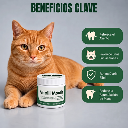2x Vepili Higiene Bucal para Gatos – Dientes Limpios y Aliento Fresco