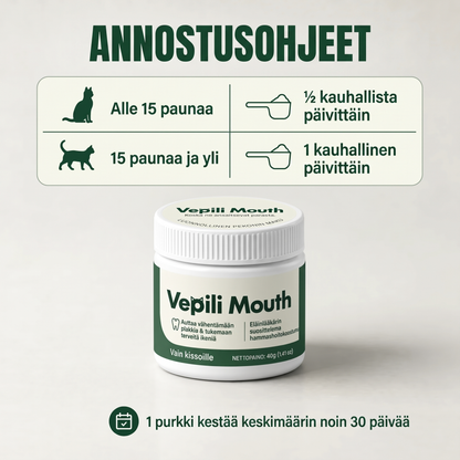 2x Vepili-suunhoito kissoille – puhtaat hampaat ja raikas hengitys