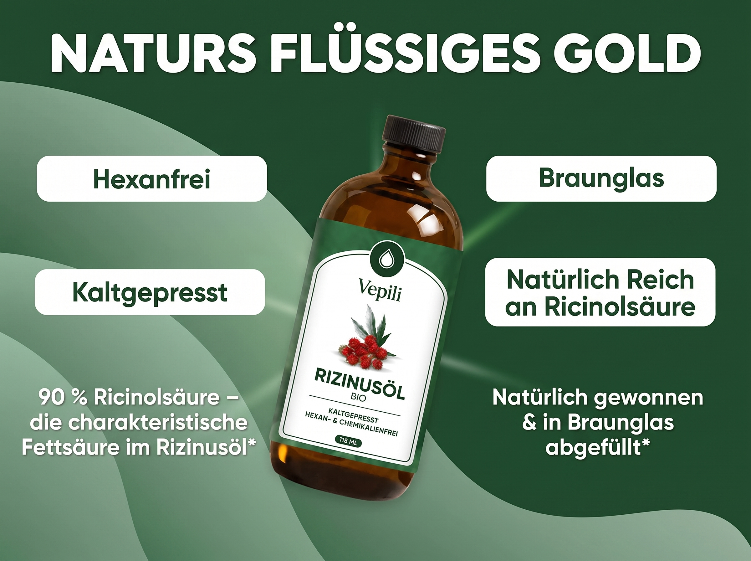 Vepili Rizinusöl-Wickel Set für Bauch & Leber