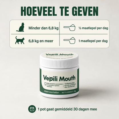 2x Vepili Mondzorg voor Katten – Schoon Gebit & Frisse Adem