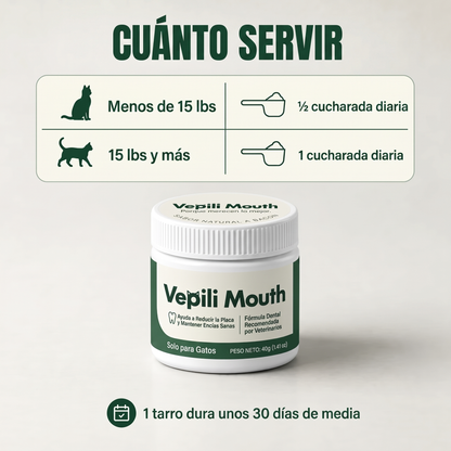 2x Vepili Higiene Bucal para Gatos – Dientes Limpios y Aliento Fresco