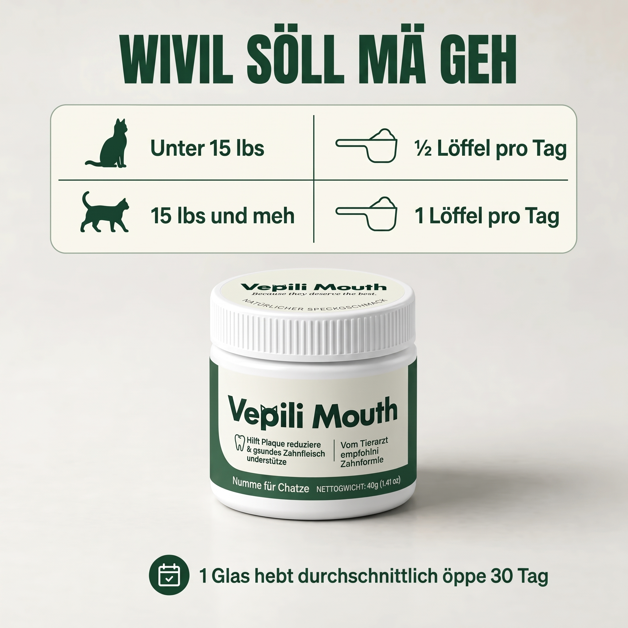 Vepili Zahn- & Maulpflege für Katzen – frischer Atem ohne Zähneputzen