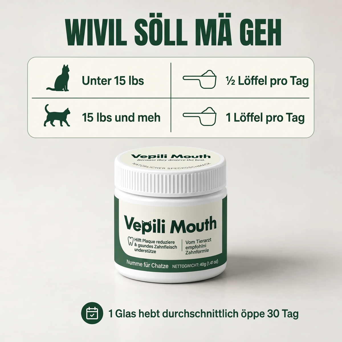 2x Vepili Zahn- & Maulpflege für Katzen – frischer Atem ohne Zähneputzen