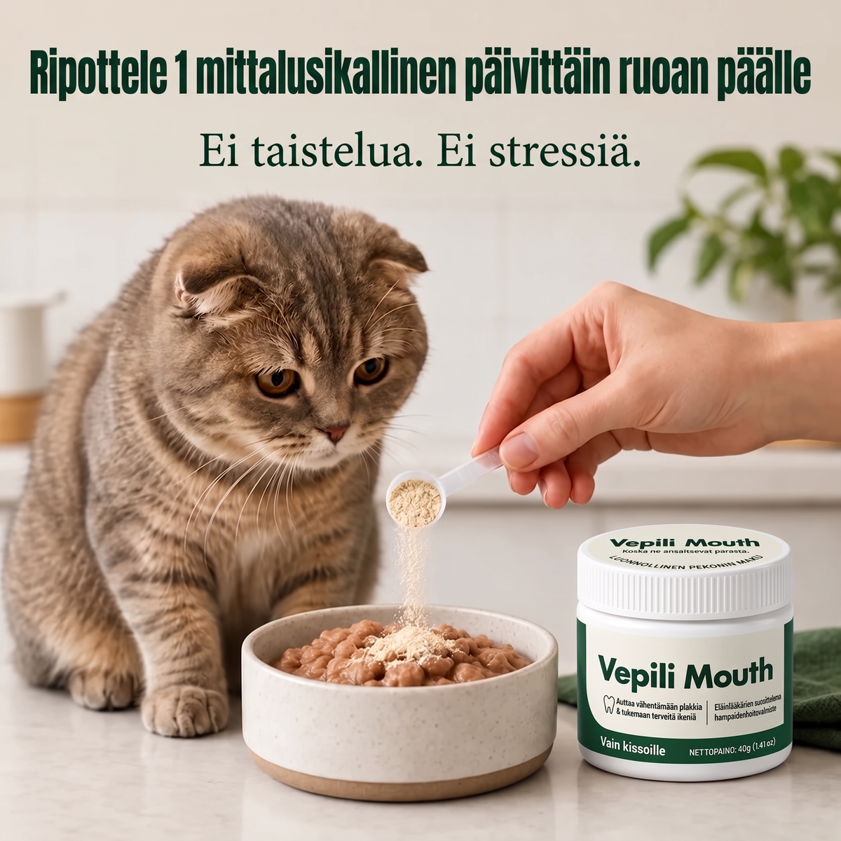 2x Vepili-suunhoito kissoille – puhtaat hampaat ja raikas hengitys
