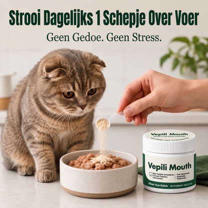 2x Vepili Mondzorg voor Katten – Schoon Gebit & Frisse Adem