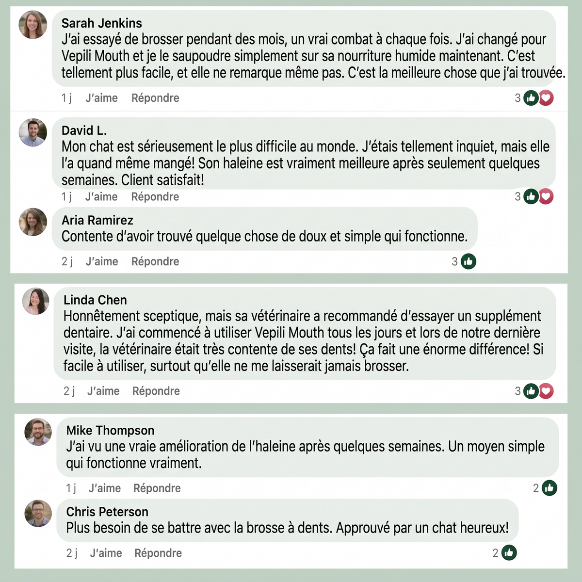 2x Vepili Soin buccodentaire pour chats — haleine fraîche et dents propres