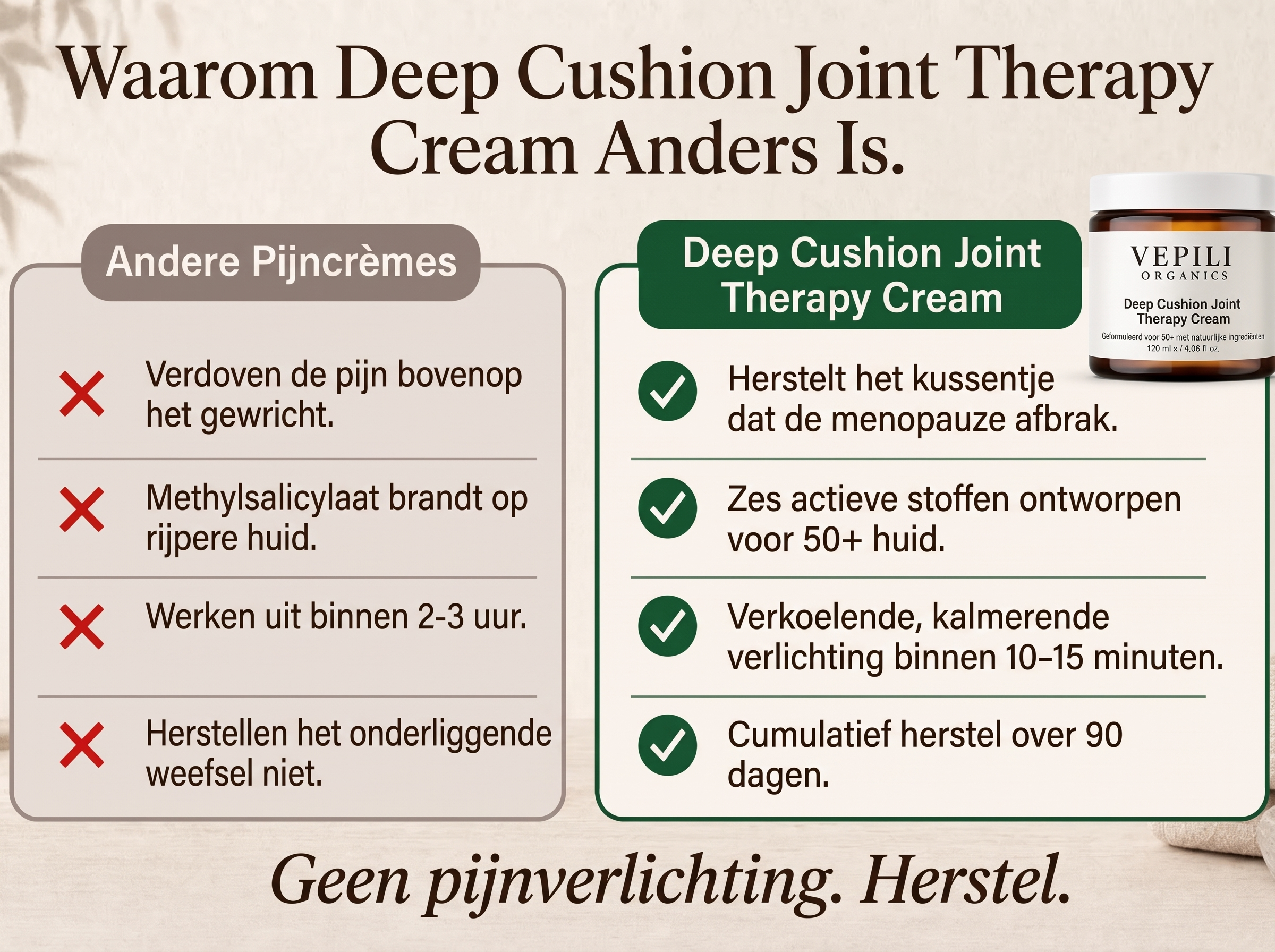 Vepili Organics Deep Cushion Gewrichtscrème – Intensieve Verzorging voor Soepele Gewrichten