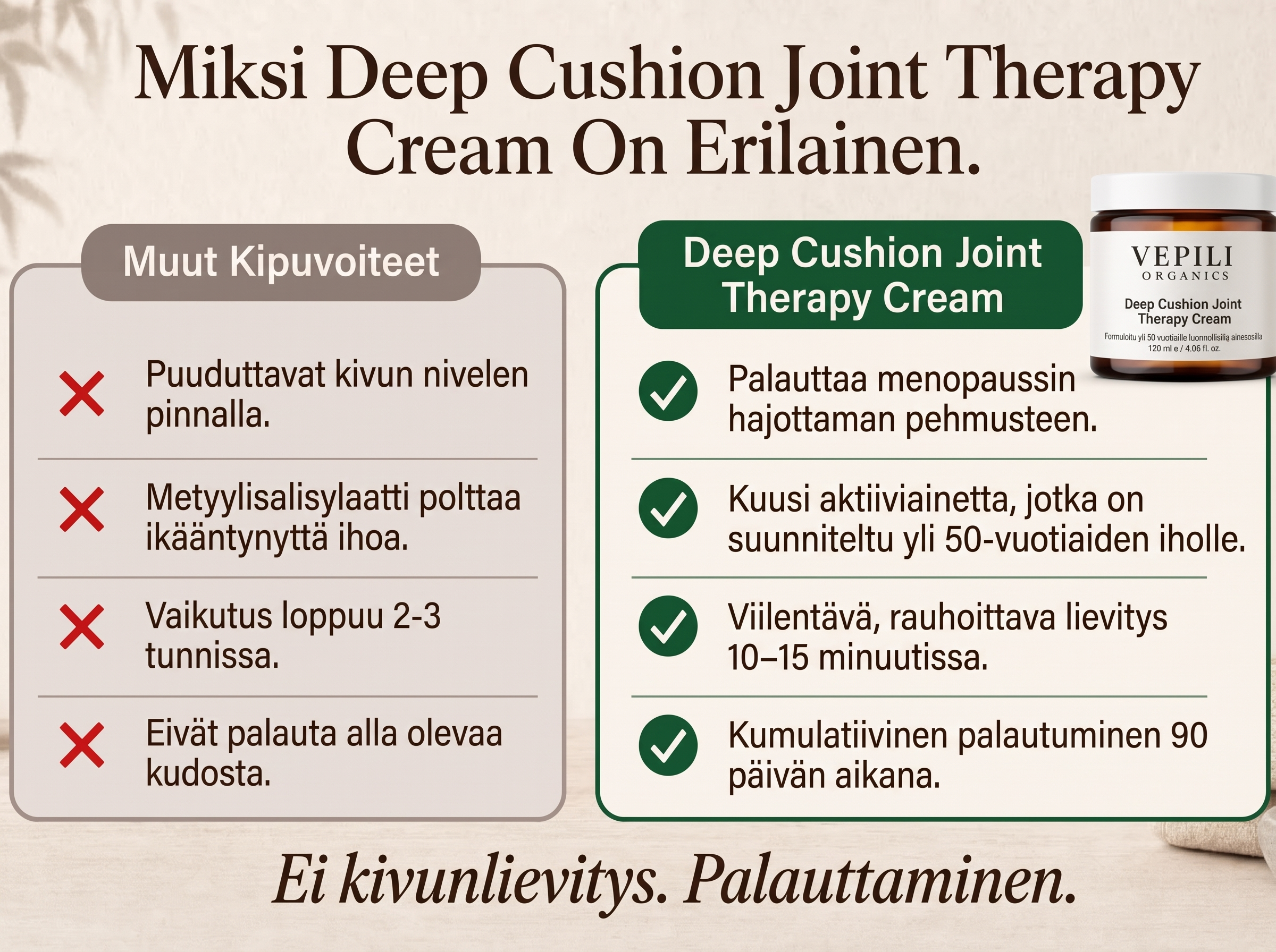 Vepili Organics Deep Cushion – syvävaikutteinen nivelvoide