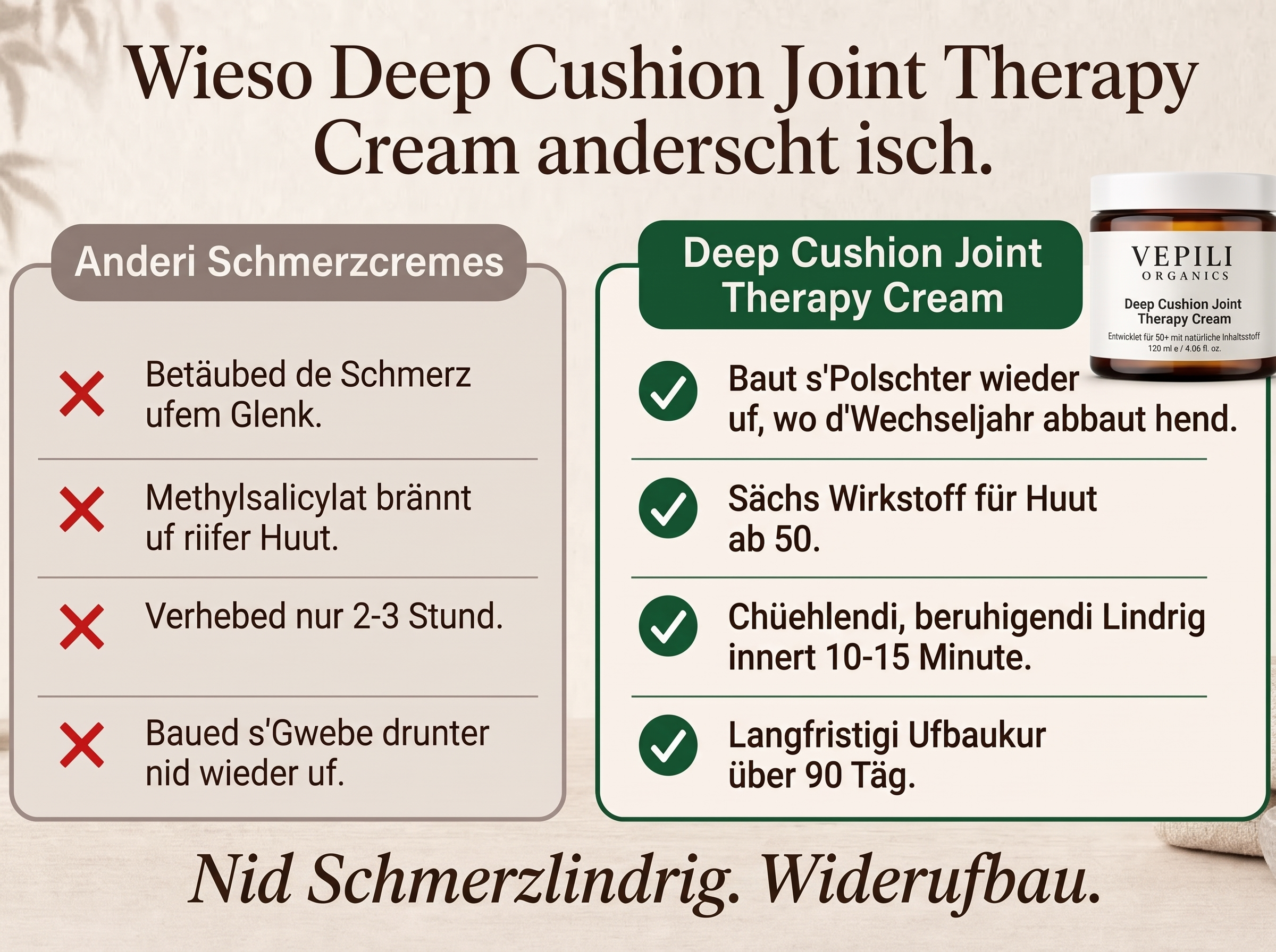 Vepili Organics Tiefenpolster Gelenk-Pflegecreme – intensive Pflege für bewegliche Gelenke