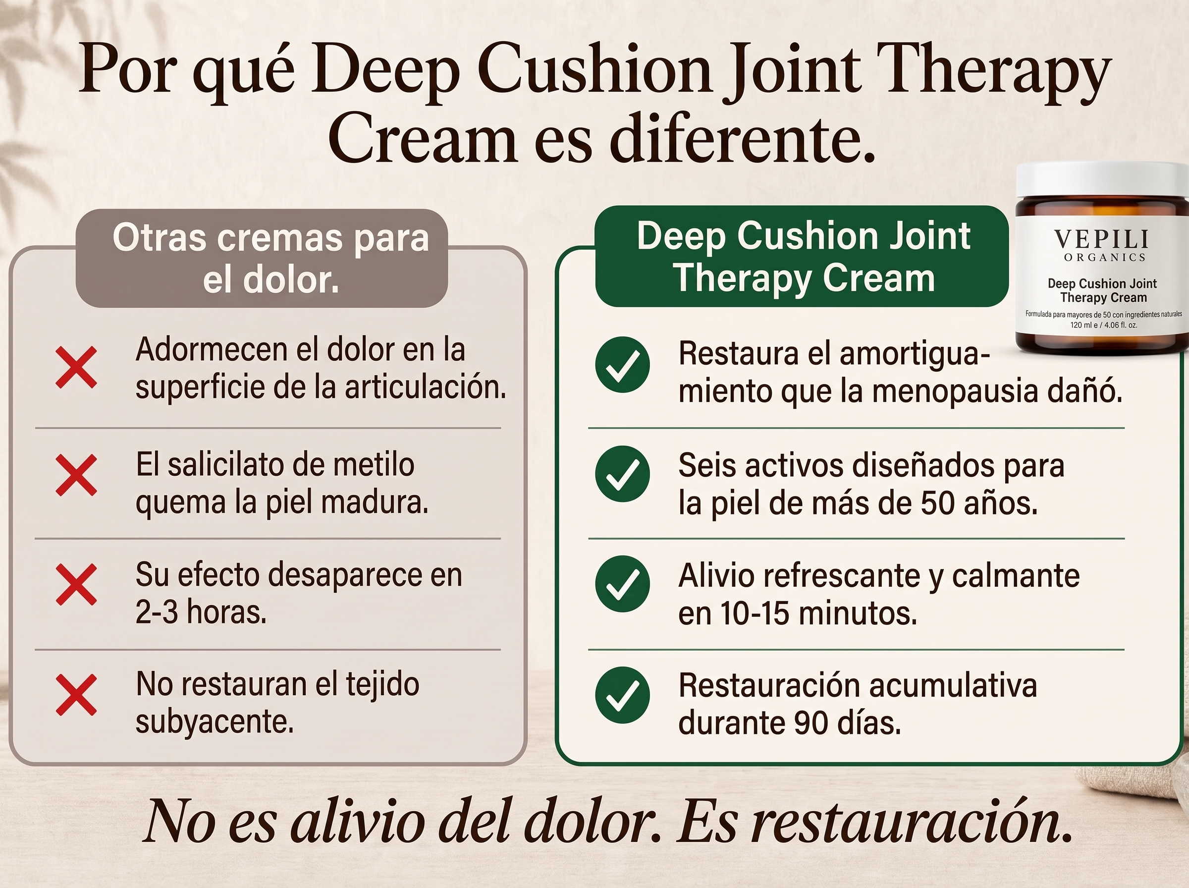 Vepili Organics Crema Terapéutica para Articulaciones – Amortiguación Profunda